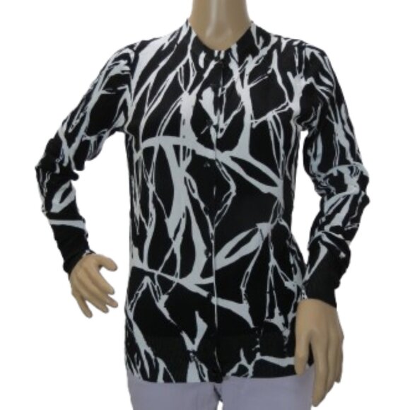 Cyrus Black and White Button Down Cardigan - Picture 1 of 7